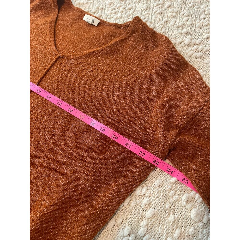 a.n.a Sweater V-Neck oversized Knit Rust Size Small - Picture 7 of 7